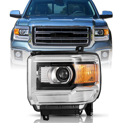 For 2014-2019 GMC Sierra Projector Halogen without LED DRL Headlights