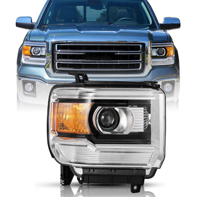 For 2014-2019 GMC Sierra Projector Halogen without LED DRL Headlights