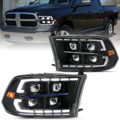 For 2009-2018 Dodge Ram 1500 2500 3500 Full LED Reflector Headlights [for dual or quad beam style]