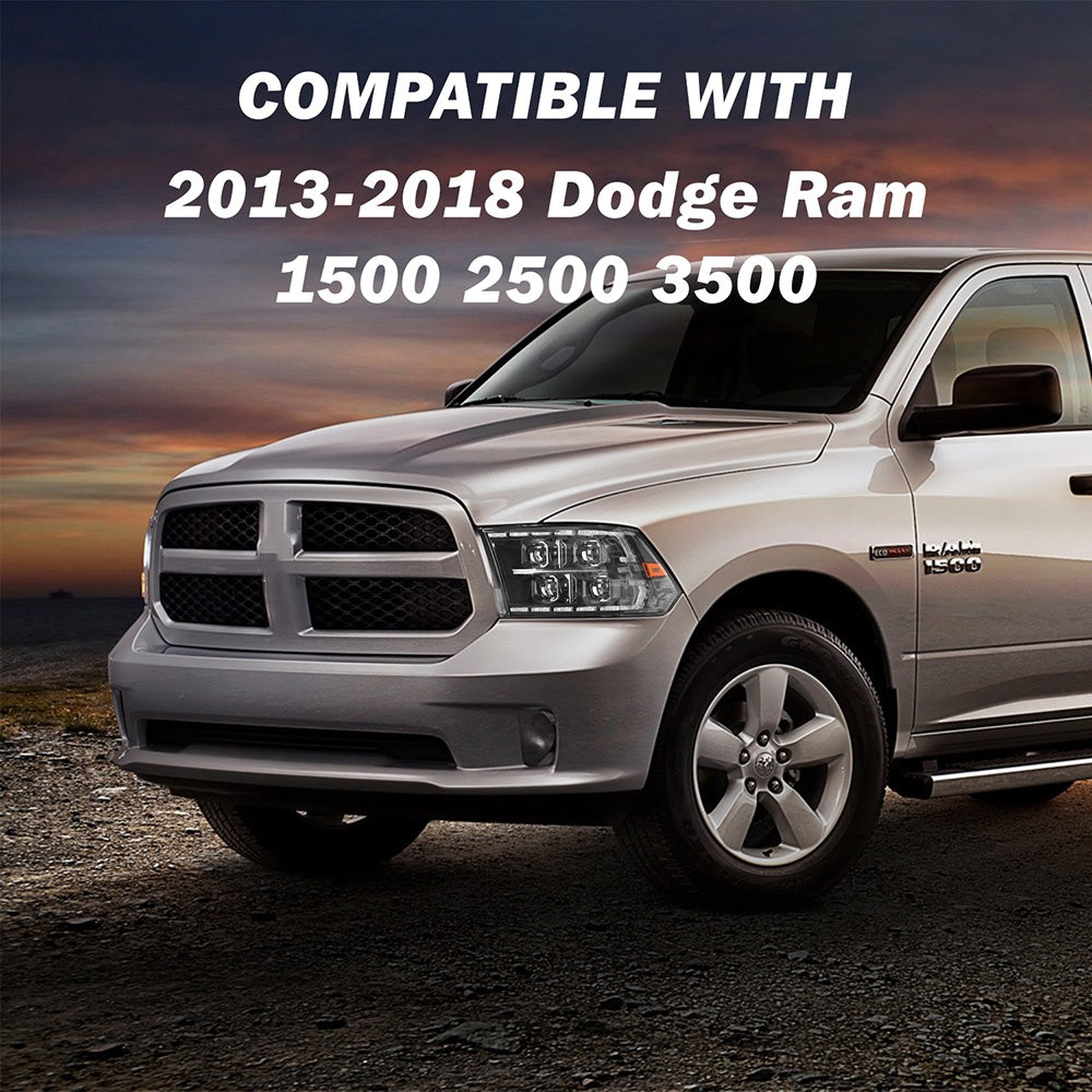 For 2013-2018 Dodge Ram 1500 2500 3500 Full LED Performance Headlights ...