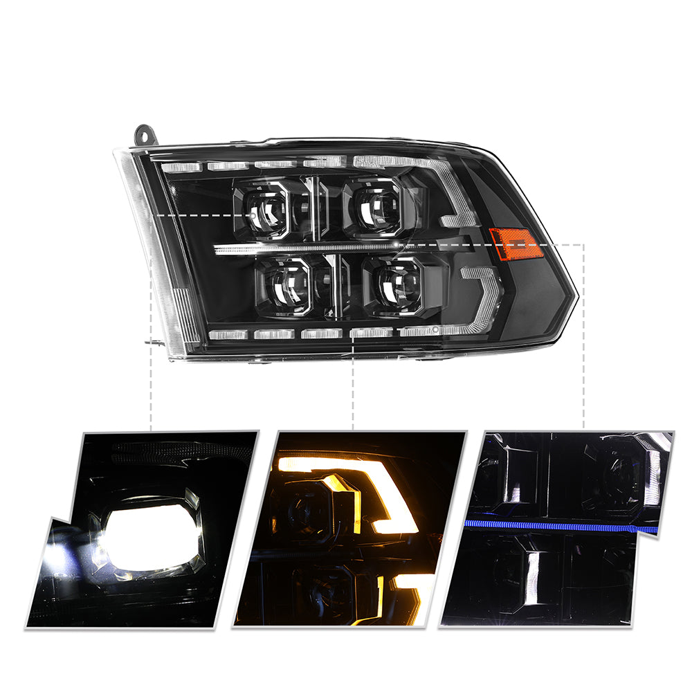 For 2013-2018 Dodge Ram 1500 2500 3500 Full LED Performance Headlights ...