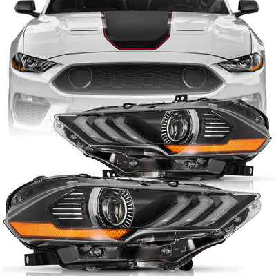 For 2018-2023 Ford Mustang LED Projector Headlights
