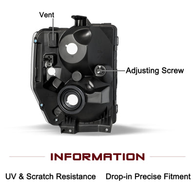 For 2008-2021 Ford E150 E250 E350 E450 Super Duty F650 F750 Headlights