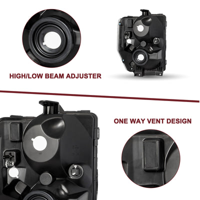 For 2008-2021 Ford E150 E250 E350 E450 Super Duty F650 F750 Sealed Beam with Adapter Headlights