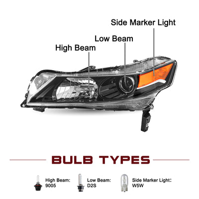 For 2009-2014 Acura TL HID Projector Headlights