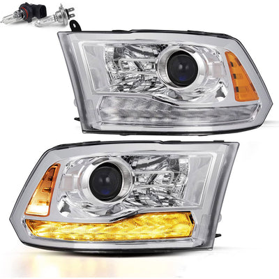 For 2009-2018 Dodge Ram 1500 2500 3500 LED DRL Projector Headlights