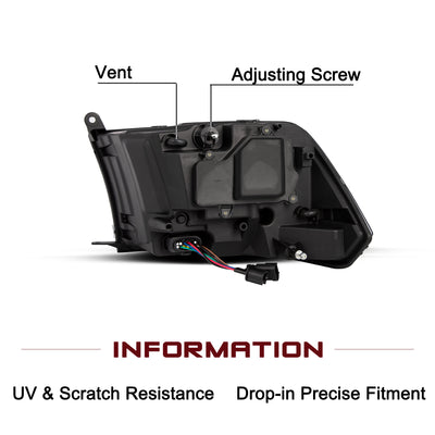 For 2009-2018 Dodge Ram 1500 2500 3500 LED DRL Projector Headlights