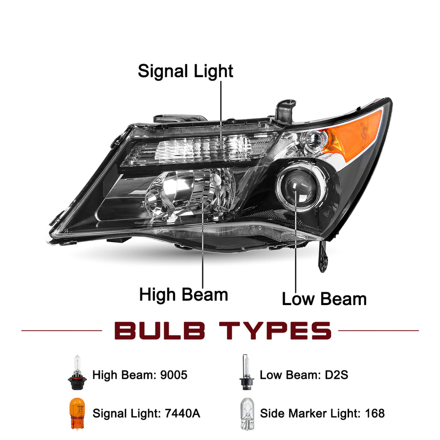 For 2010-2013 Acura MDX HID/Xenon Projector Headlights