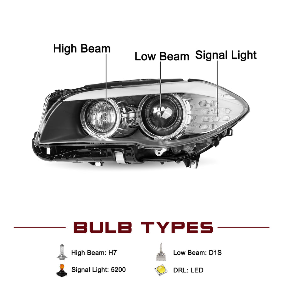 For 2011-2013 BMW 5 Series F10 F18 528i 535i 550i M5 HID Headlights