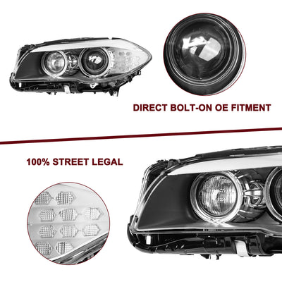 For 2011-2013 BMW 5 Series F10 F18 528i 535i 550i M5 HID Headlights