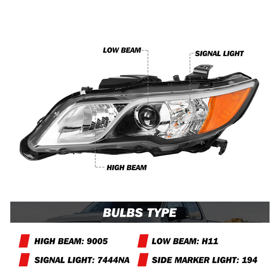 For 2013-2015 Acura RDX Halogen Headlights