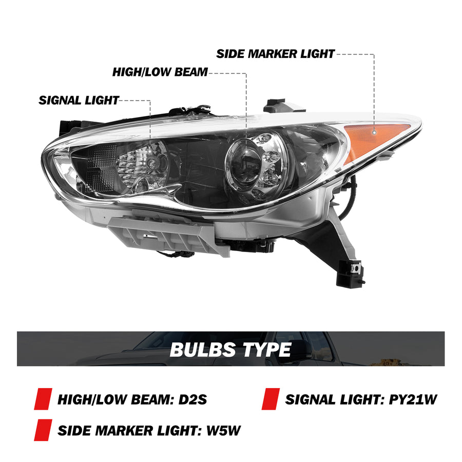 For 2013-2015 Infiniti JX35/QX60 HID/Xenon Headlights