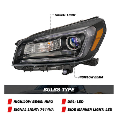 For 2013-2016 GMC Acadia/2017 Acadia Limited |SL | SLE | SLT w/ Factory Halogen Projector Headlights