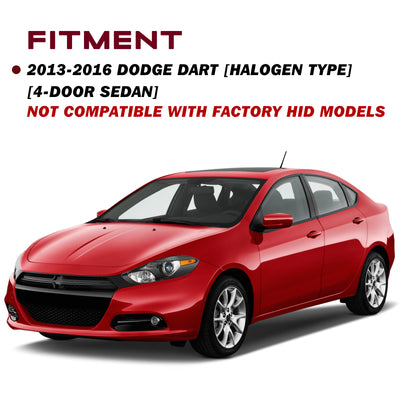 For 2013-2016 Dodge Dart Halogen Projector Headlights