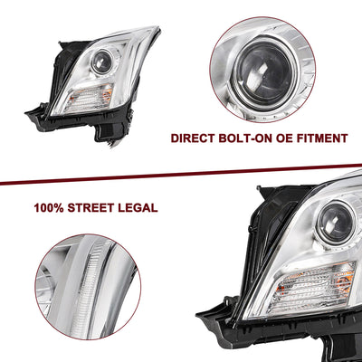 For 2013-2017 Cadillac XTS LED DRL Projector Headlights