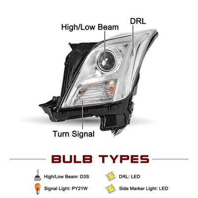 For 2013-2017 Cadillac XTS with AFS LED DRL Projector Headlights