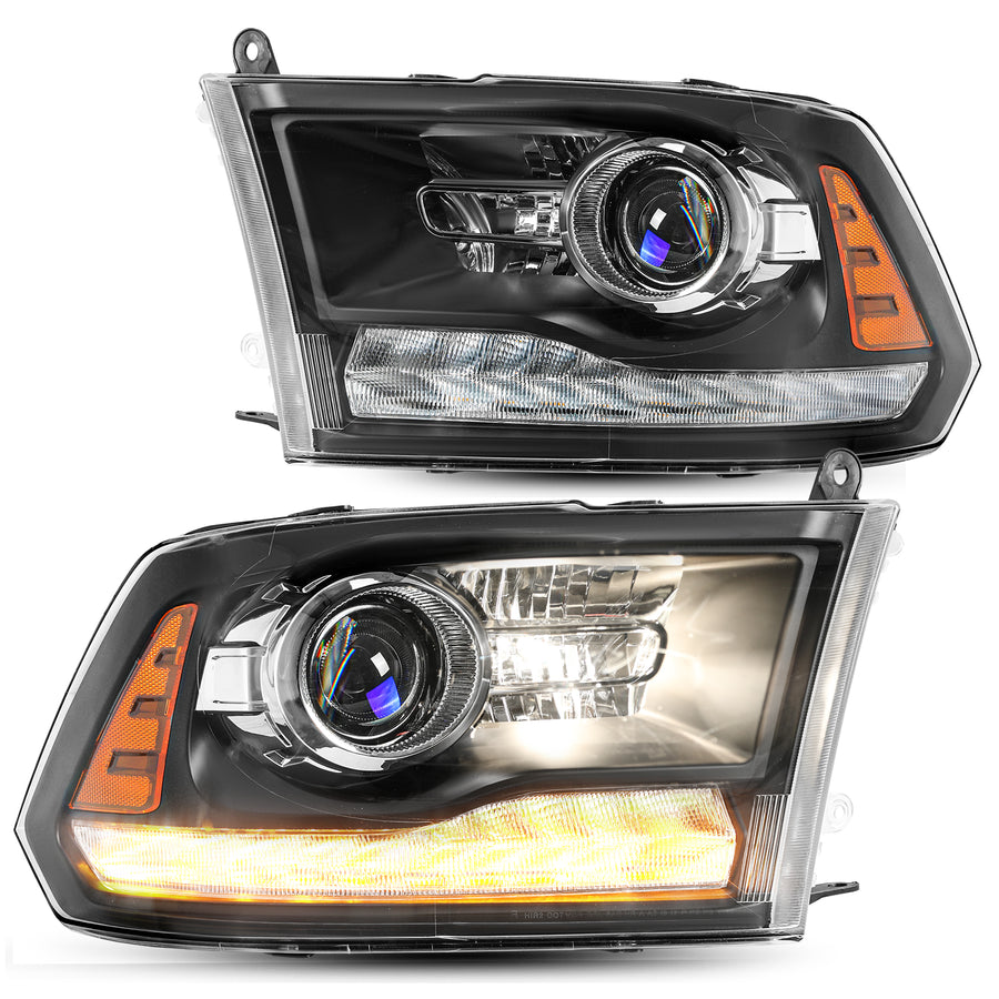 For 2013-2018 Dodge Ram 1500 2500 3500 9 PIN LED DRL Projector Headlights