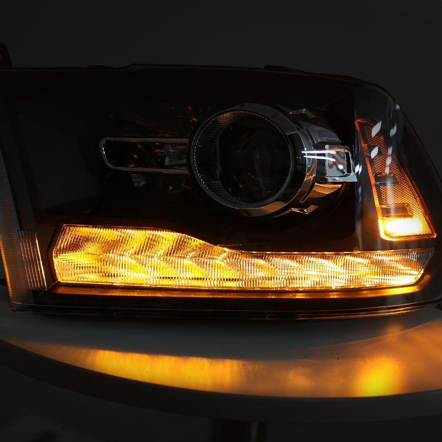 For 2013-2018 Dodge Ram 1500 2500 3500 9 PIN LED DRL Projector Headlights