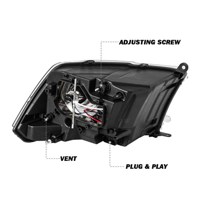 For 2013-2018 Dodge Ram 1500 2500 3500 9 PIN LED DRL Projector Headlights