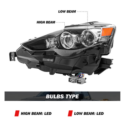 For 2014-2016 Lexus IS200t IS250 IS300 IS350 LED Projector Headlights