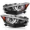 For 2014-2017 Infiniti Q50 w/o AFS LED Projector Headlights