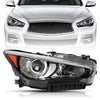 For 2014-2017 Infiniti Q50 w/o AFS LED Projector Headlights