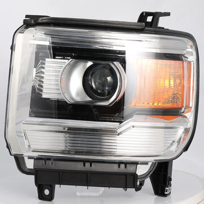 For 2014-2019 GMC Sierra Projector Halogen without LED DRL Headlights