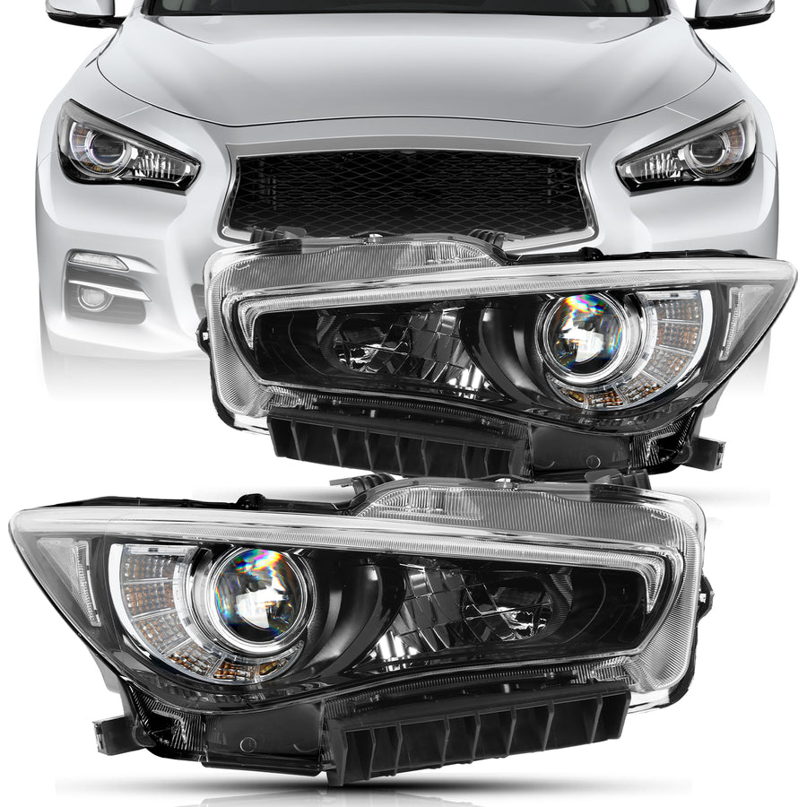 For 2014-2022 Infiniti Q50 w/o AFS LED Projector Headlights