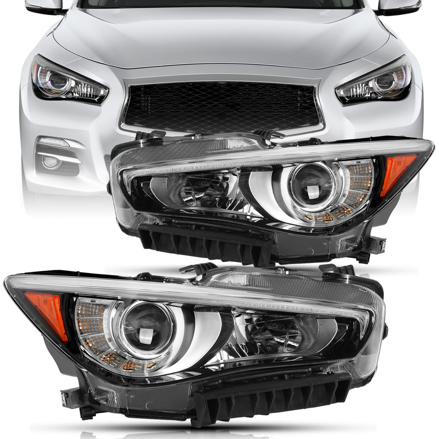 For 2014-2022 Infiniti Q50 w/o AFS LED Projector Headlights