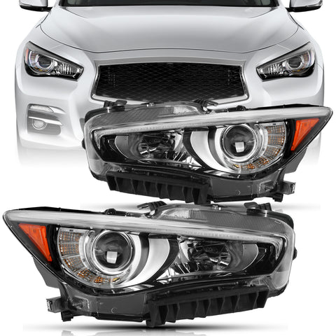 JDM Black Upgrade LED Headlights For 2014-2022 Infiniti Q50 w/o AFS JDM Black Upgrade LED Headlights For 2014-2022 Infiniti Q50 w/o AFS
