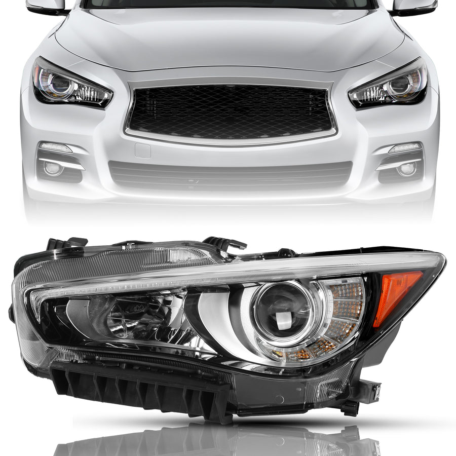 For 2014-2022 Infiniti Q50 w/o AFS LED Projector Headlights