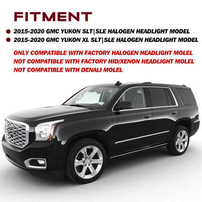 For 2015-2020 GMC Yukon/Yukon XL Halogen Projector Headlights