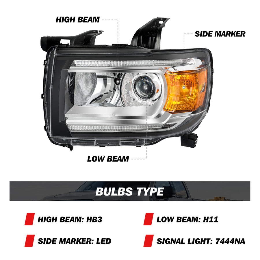 For 2015-2022 GMC Canyon Projector Headlights