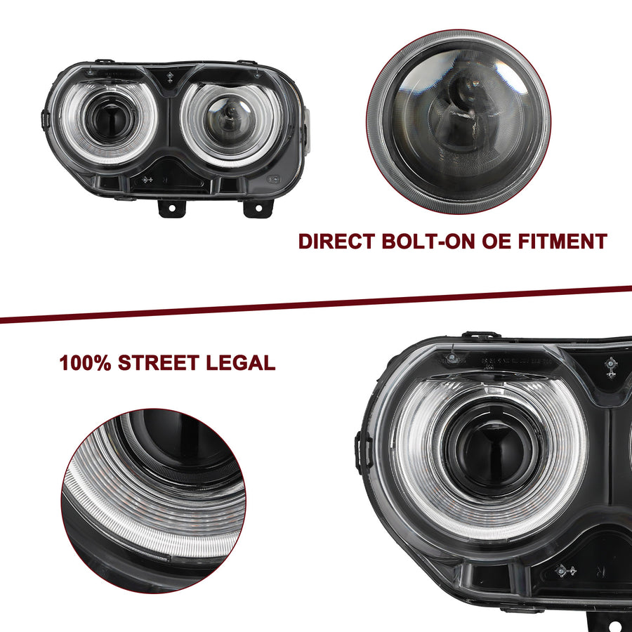 For 2015-2022 Dodge Challenger HID Projector Headlights
