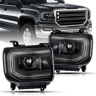 For 2016-2018 GMC Sierra 1500 HID/Xenon Model Projector Headlights