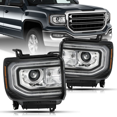 For 2016-2018 GMC Sierra 1500 HID/Xenon Model Projector Headlights