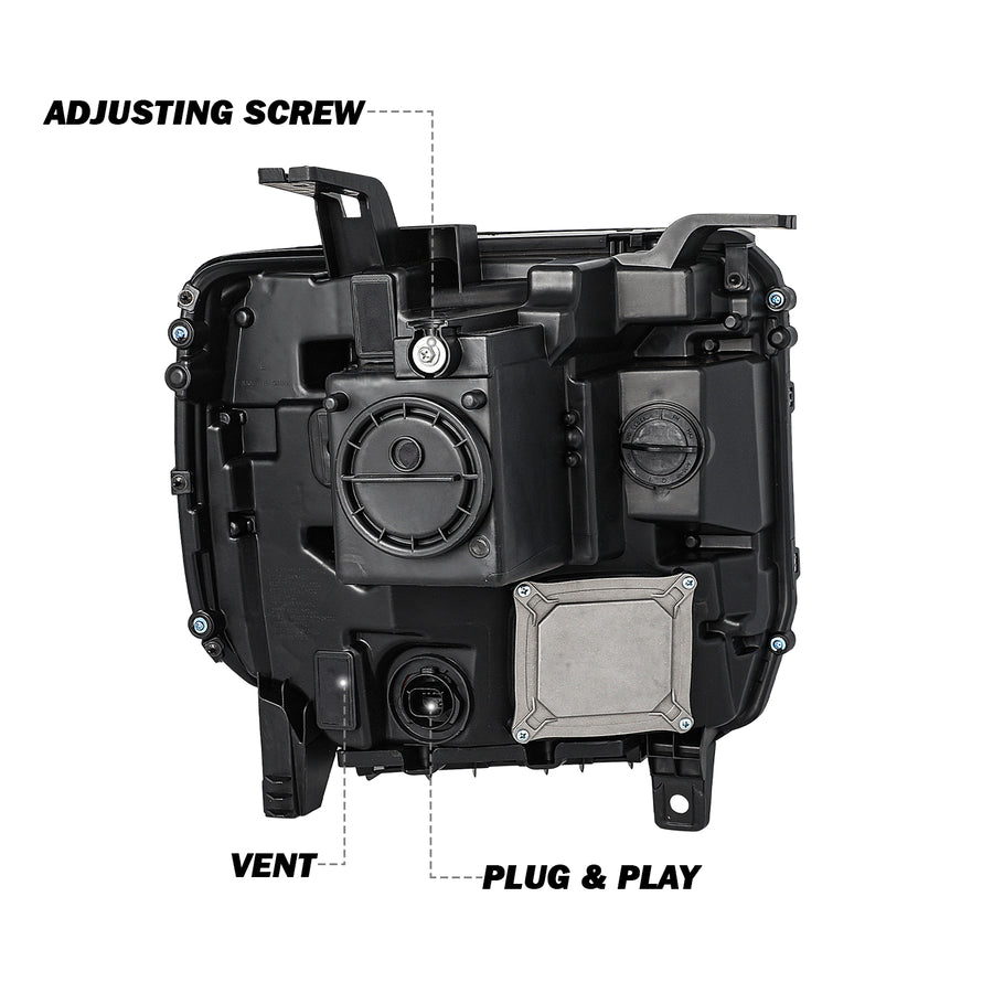 For 2016-2018 GMC Sierra 1500 HID/Xenon Model Projector Headlights