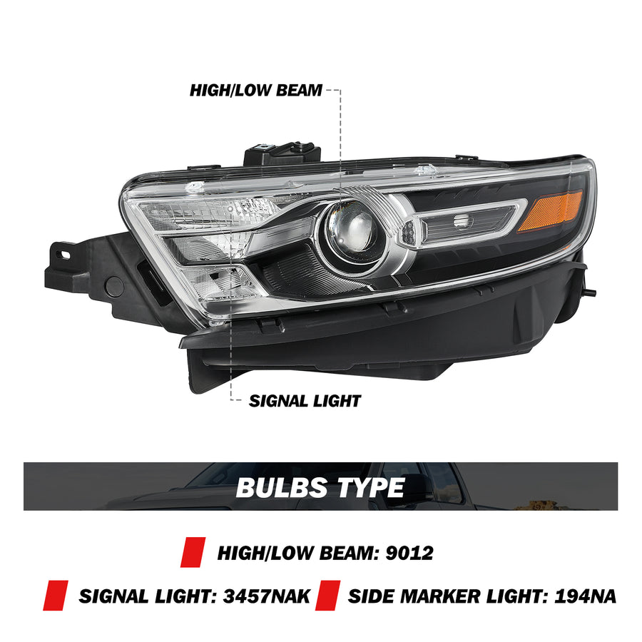 For 2016-2019 Ford Taurus Halogen Headlights