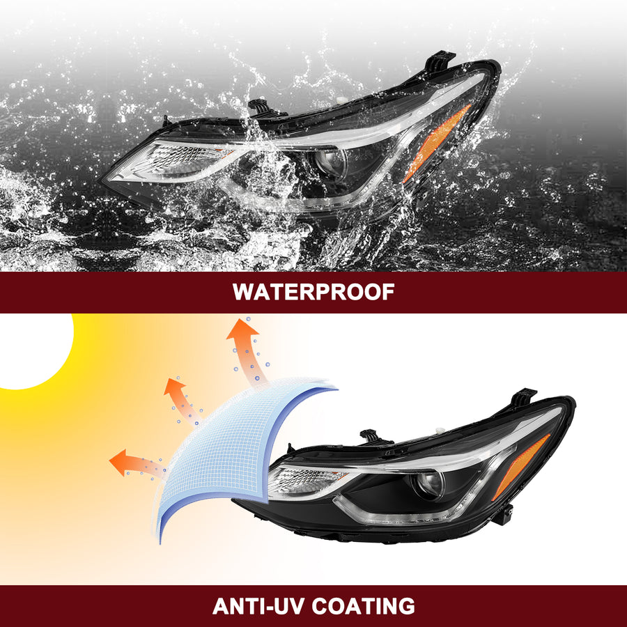 For 2016-2019 Chevy Cruze LED DRL Projector Headlights