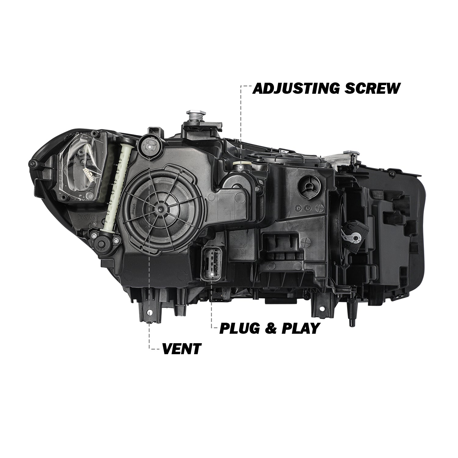Castblock Passenger Side Xenon LED Headlight For BMW 5 Series G30 G31 2017-2020 – 530i 540i – Chrome Housing