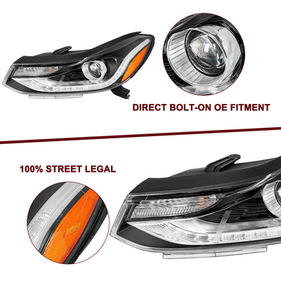 For 2017-2022 Chevy Trax LED DRL Projector Headlights