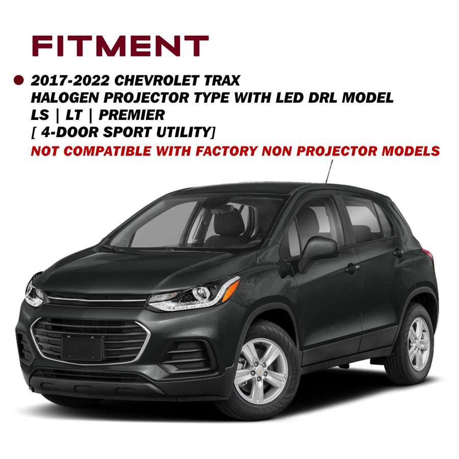 For 2017-2022 Chevy Trax LED DRL Projector Headlights