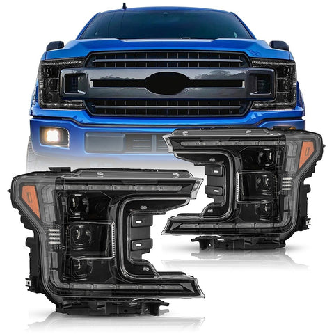 thumbnail image 2 of Pxsunauto Left Side Halogen Headlight Assembly For 2018-2020 Ford F150 – Chrome Housing 2 of 5