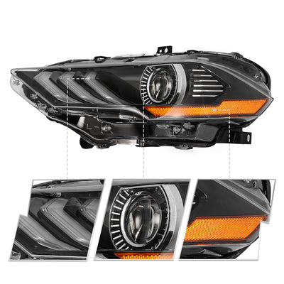 For 2018-2023 Ford Mustang LED Projector Headlights