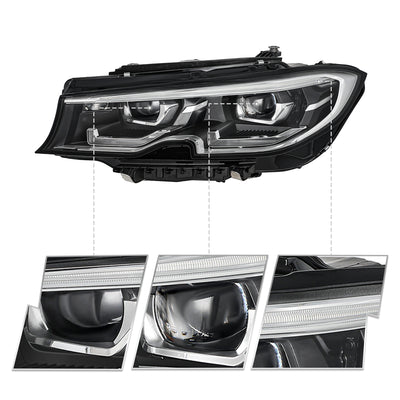 For 2019-2021 BMW 3 Series 330i 340i G20/G21/G28 w/AFS Full LED Headlights