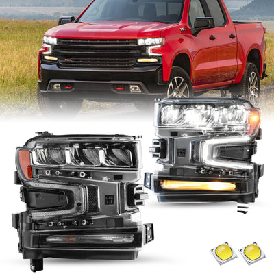 For 2019-2021 Chevy Silverado 1500 LED Headlights