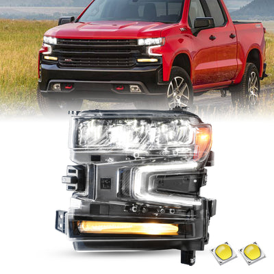 For 2019-2021 Chevy Silverado 1500 LED Headlights