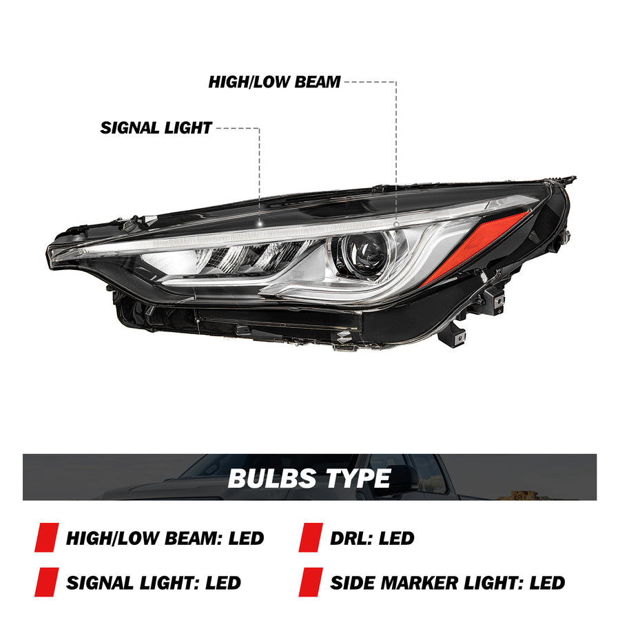 For 2019-2021 Infiniti QX50 LED Projector Headlights