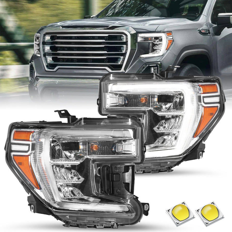 For 2019-2022 GMC Sierra 1500 LED Headlights