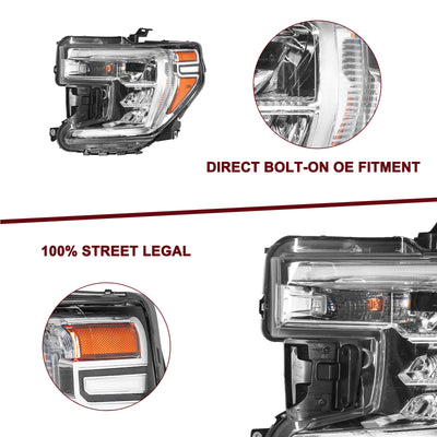 For 2019-2022 GMC Sierra 1500 LED Headlights